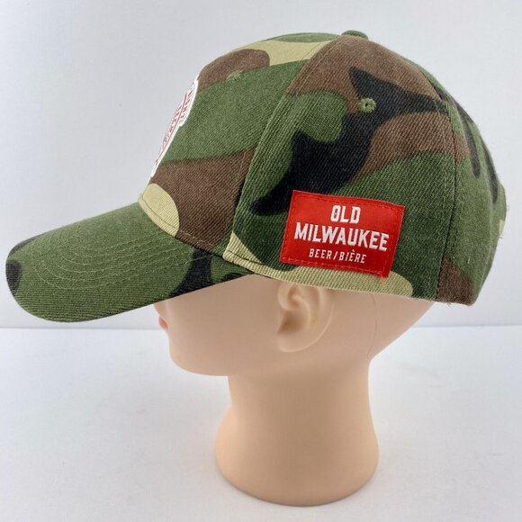 Old Milwaukee Brewing Hat, Trucker Baseball Cap Beer Built Right Camo Snap Back - Picture 6 of 9